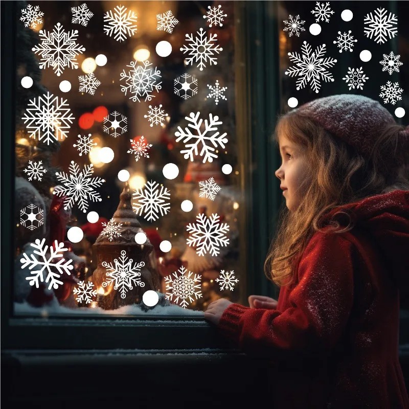 Snowflake Window Decal - Noel pencere çıkartmaları, kar tanesi pencere
