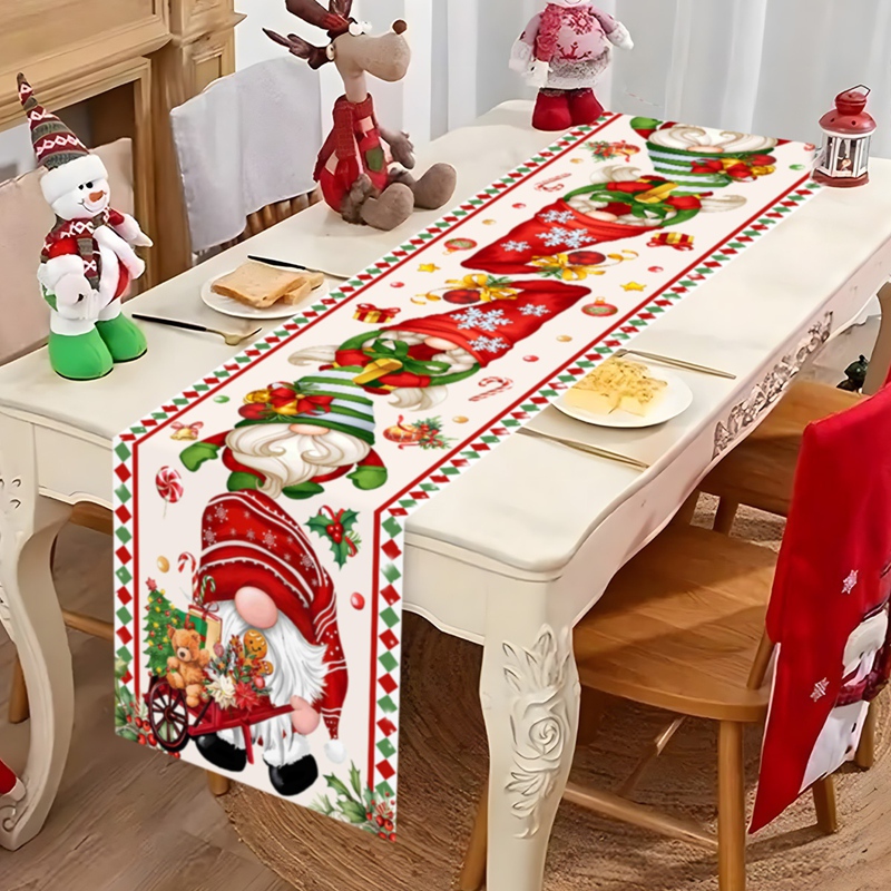 Christmas Table Runner - Noel Masa Koşucu Yüzü Olmayan Gnome