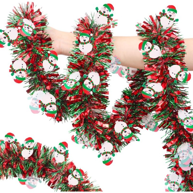 Tinsel Garland Decoration - 2 Metre Kırmızı Yeşil Noel Süsleme