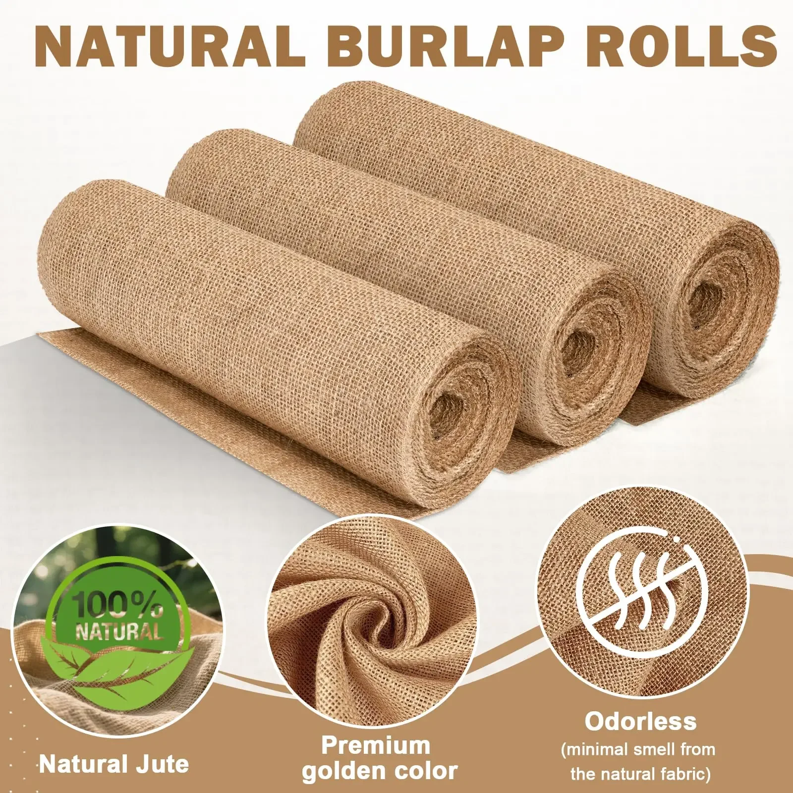 Christmas Table Runner - Yeni Tasarım Bej Çuval Bezi Rulo