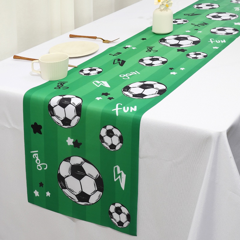 Christmas Table Runner - 1 adet Futbol/Futbol Parti Masa Bayrağı