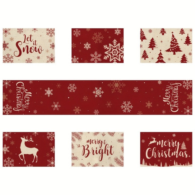 7 Parçalı Noel Servis Altlığı  - Christmas Table Runner incelemesi ve fiyatı
